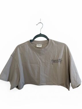 YoungLA Logo Cropped Tee in
Light Taupe